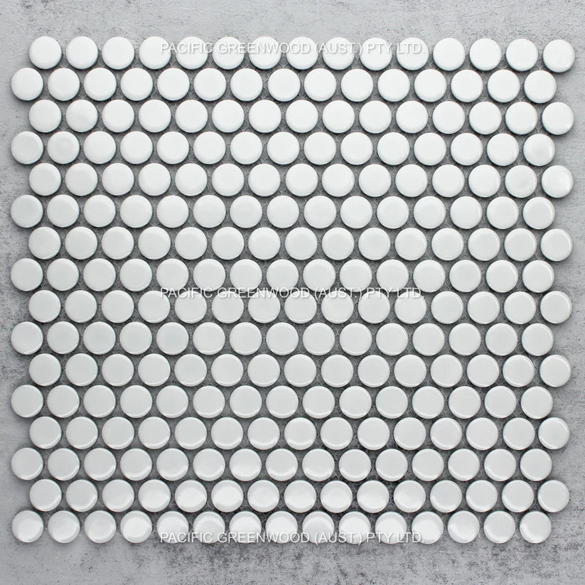 White Gloss Penny Round