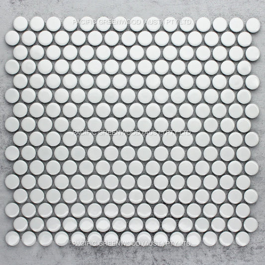 White Gloss Penny Round